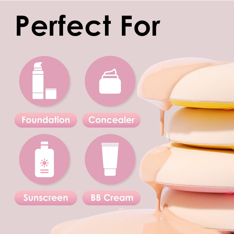 COOL-ANGLE 5Pcs Pale Pink Makeup Sponge For Foundation Concealer And Powder, Latex free Blender Sponge For Natural And Easy Makeup Soft Long-lasting And Beginner-friendly, Medium - Image 3